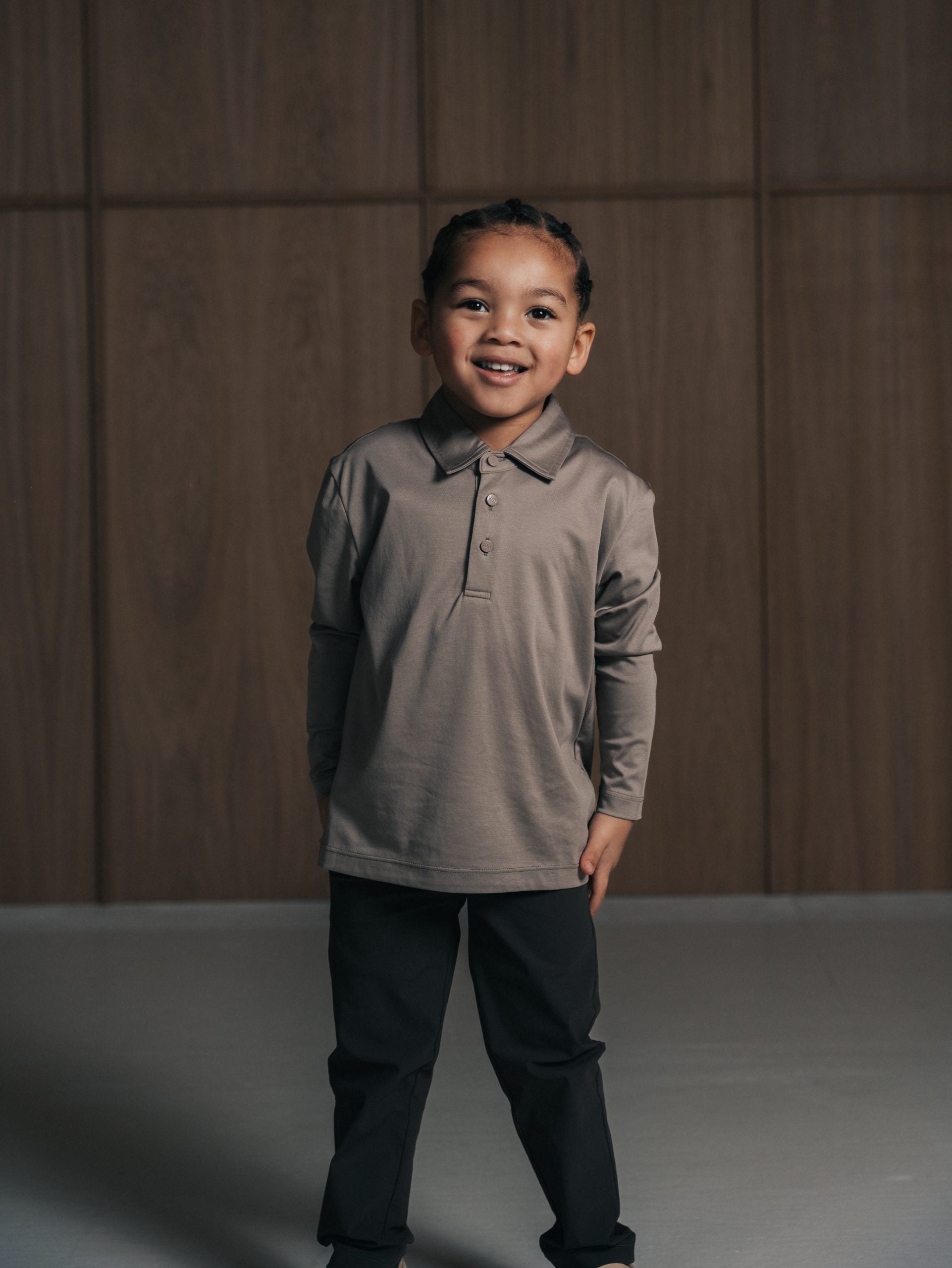 Glans polo met lange mouwen