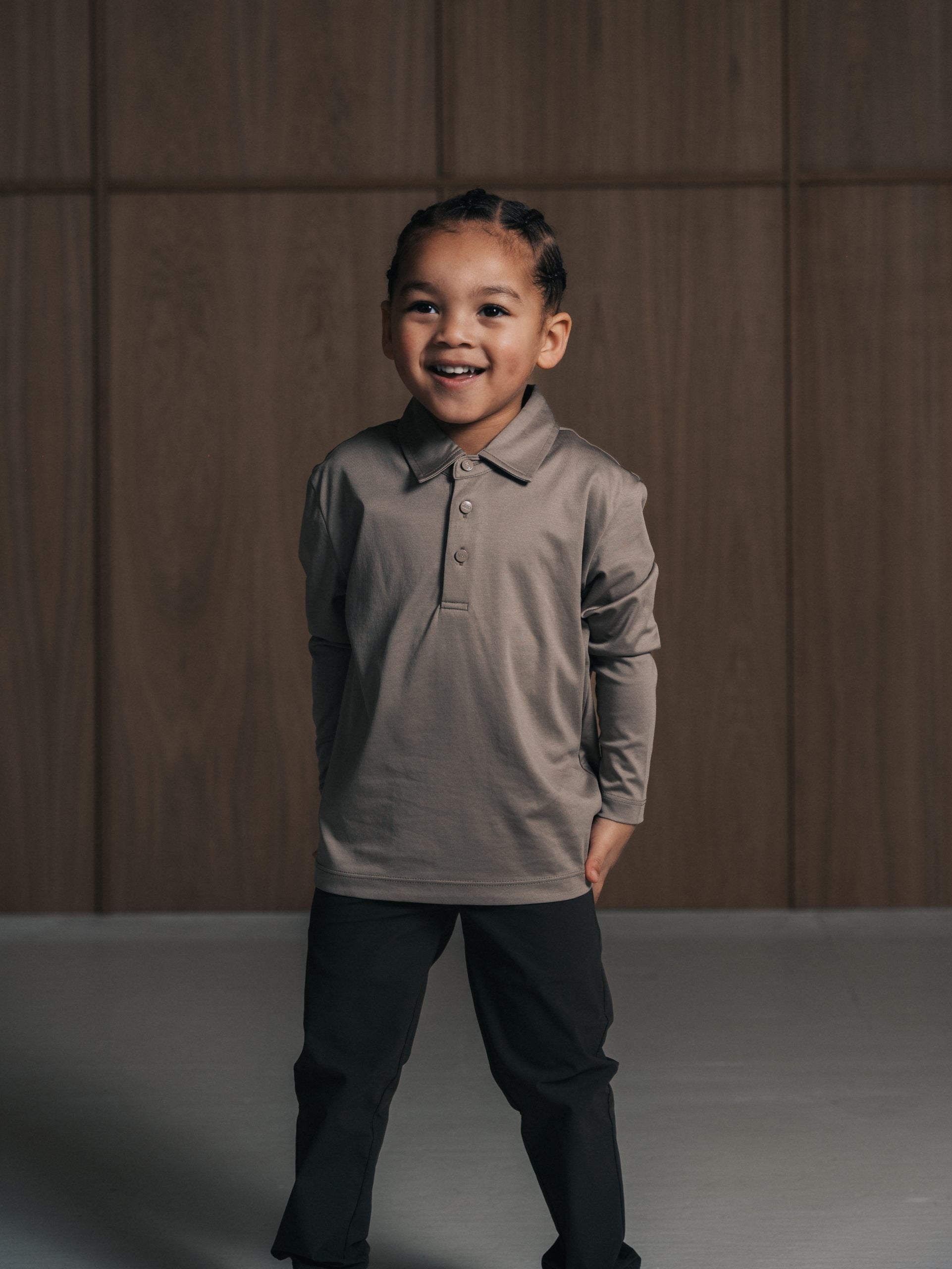 Glans polo met lange mouwen
