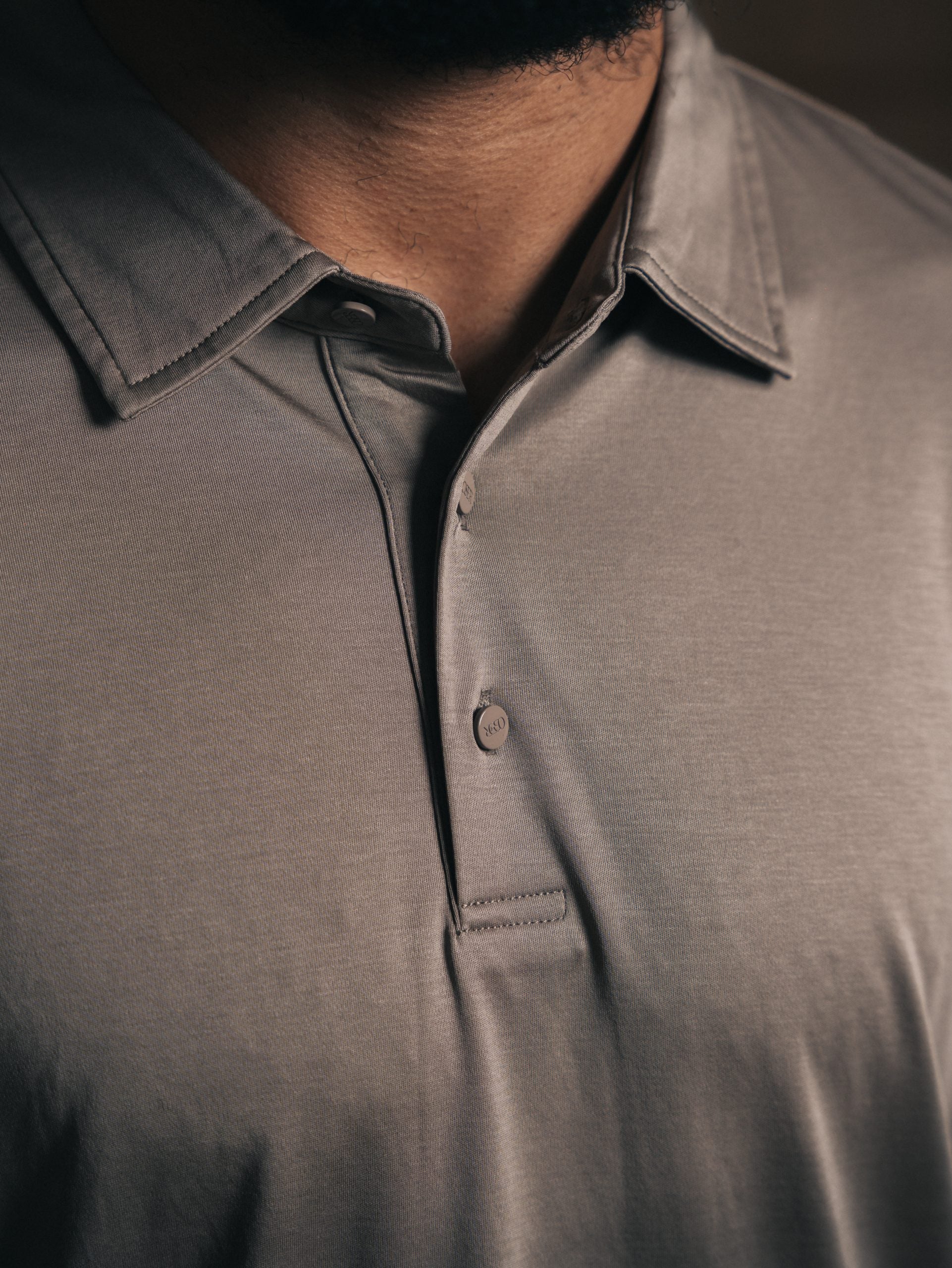 Glans polo met lange mouwen