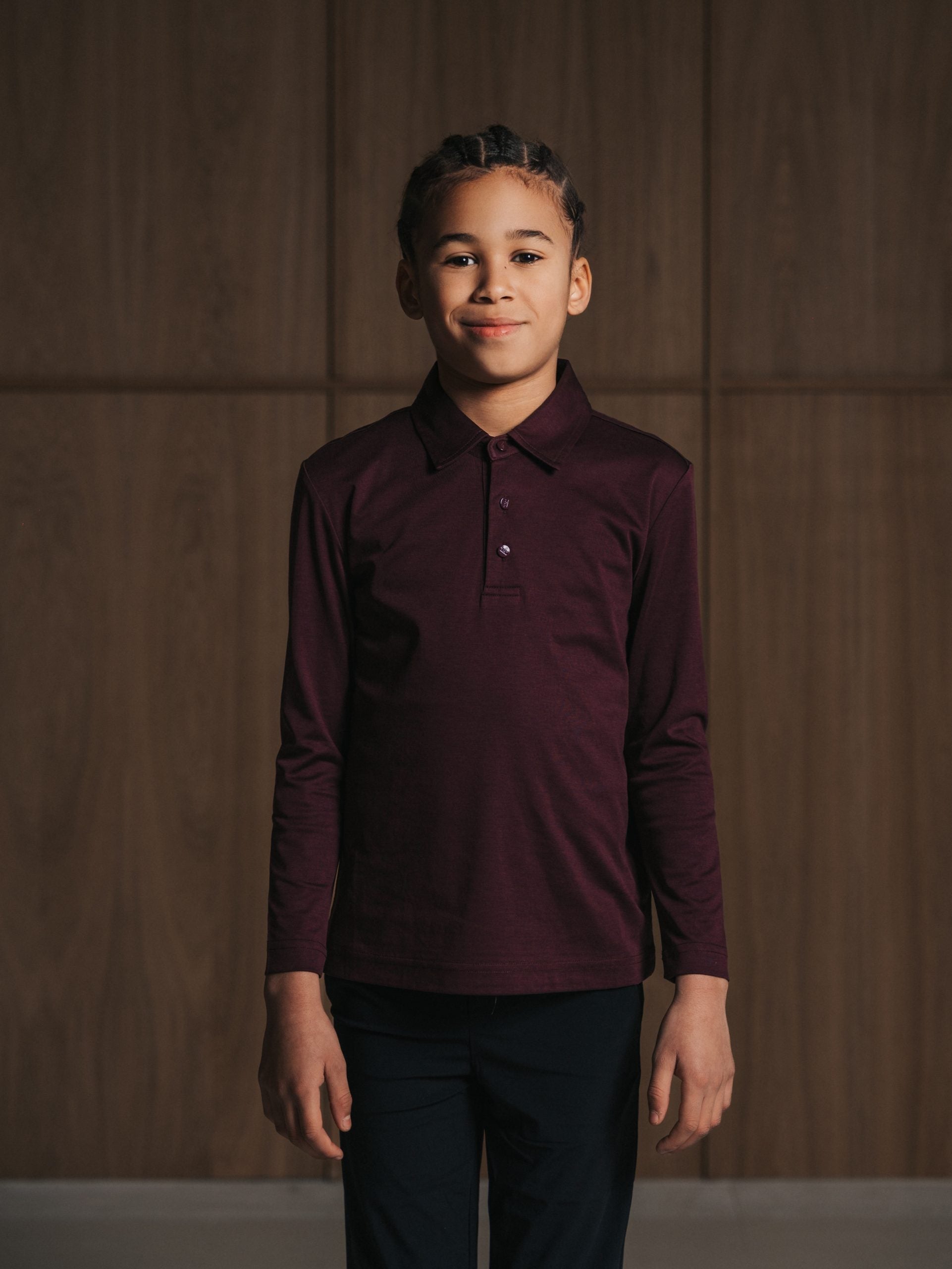Glans polo met lange mouwen