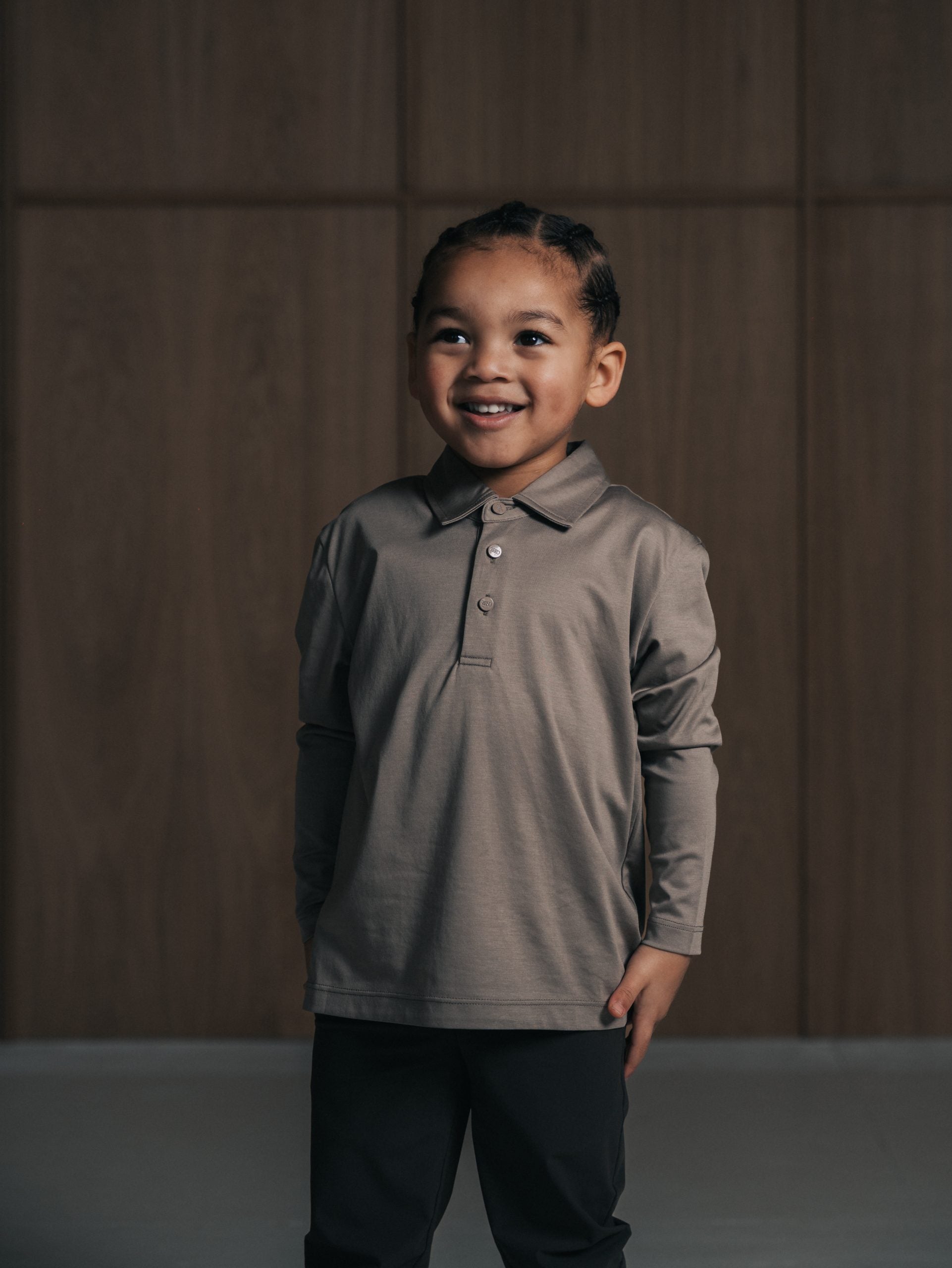 Glans polo met lange mouwen
