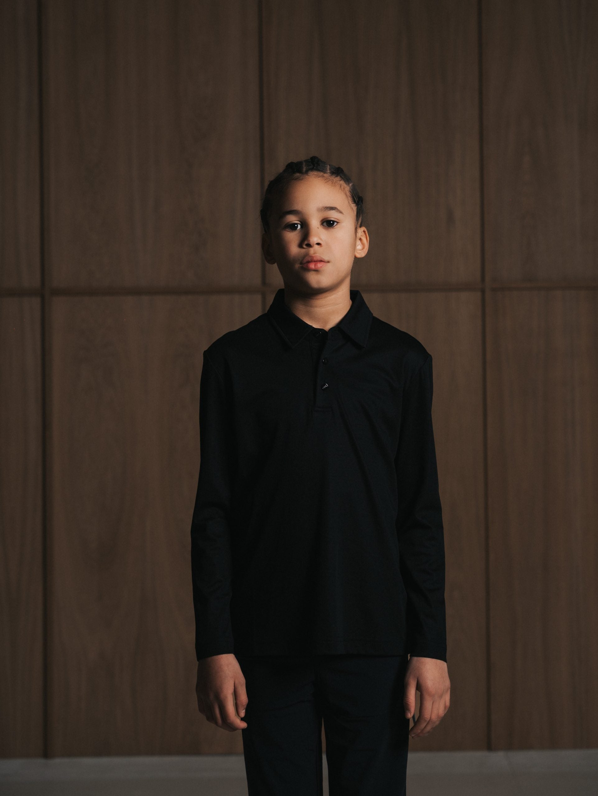 Glans polo met lange mouwen